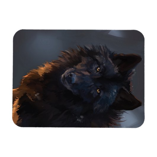 Magnet Flexible Loup noir (Horizontal)