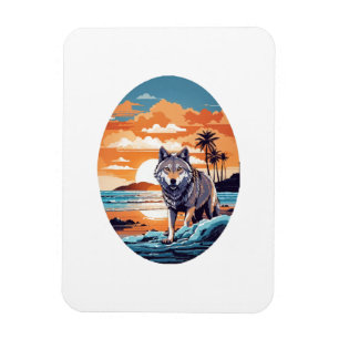 Magnet Flexible Loup sur la plage