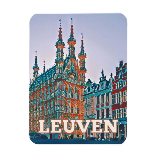 Magnet Flexible Louvain Belgique Photo Vintage (Vertical)