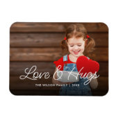 Magnet Flexible Love and Hugs Valentine's Day Photo Overlay (Horizontal)