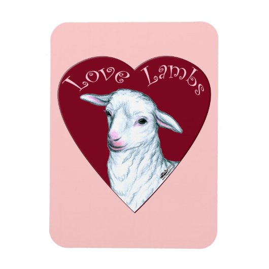 Magnet Flexible Love Lambs (Vertical)