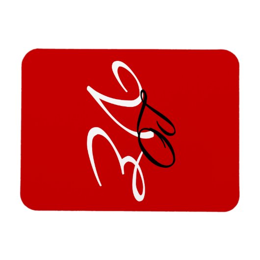 Magnet Flexible Love Rouge Blanc Noir Couleur Script Calligraphie (Horizontal)