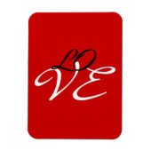Magnet Flexible Love Rouge Blanc Noir Couleur Script Calligraphie (Vertical)