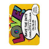 Magnet Flexible LOVE Save the Date Fun Retro Comic Book Pop Art (Vertical)