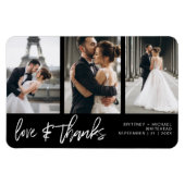 Magnet Flexible Love Thanks Photo Collage Lettré à la main noir (Horizontal)