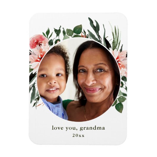 Magnet Flexible Love You Grand-mère Green Photo (Vertical)