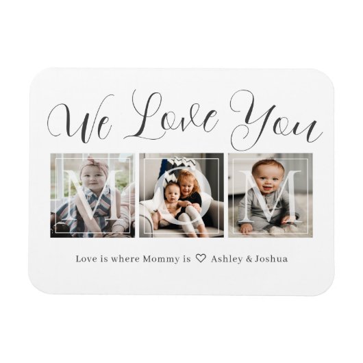 Magnet Flexible Love You Mom Photo Collage (Horizontal)