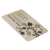 Magnet Flexible Lovebirds florale Sauvez l'aimant de date, gris (Côté Droit)