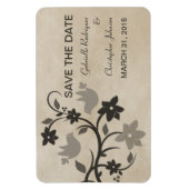 Magnet Flexible Lovebirds florale Sauvez l'aimant de date, gris (Vertical)