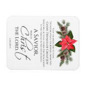 Magnet Flexible Luc 2:10-11 Bon Tidings Poinsettia Noël (Horizontal)