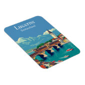 Magnet Flexible Lucerne, Suisse Voyage Alpine Townscape (Côté Droit)