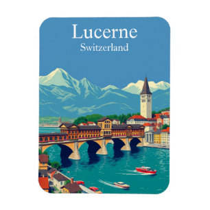 Magnet Flexible Lucerne, Suisse Voyage Alpine Townscape