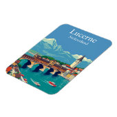 Magnet Flexible Lucerne, Suisse Voyage Alpine Townscape (Côté Gauche)