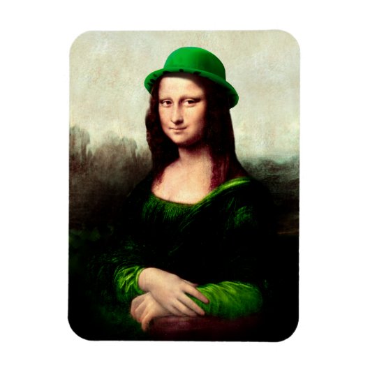 Magnet Flexible Lucky Mona Lisa St. Patrick's Day (Vertical)