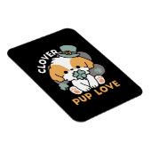 Magnet Flexible Lucky Pup with Clover - St. Patrick's Day Cadeau (Côté Droit)