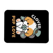 Magnet Flexible Lucky Pup with Clover - St. Patrick's Day Cadeau (Horizontal)