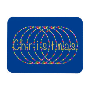 Magnet Flexible Lumières de Noël or Design sur le bleu