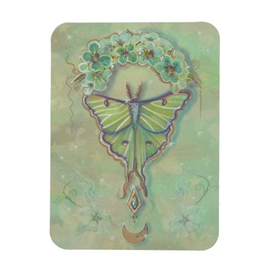 Magnet Flexible Luna Moth moon design par Renee Lavoie (Vertical)