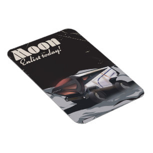 Magnet Flexible Lune - Affiche de science-fiction "Inscrivez-vous