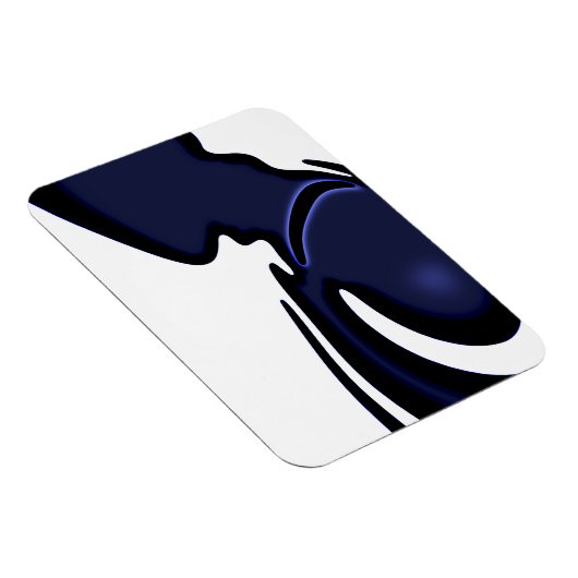 Magnet Flexible Lune Bleue : Bleu Abstrait et Blanc (Côté Droit)