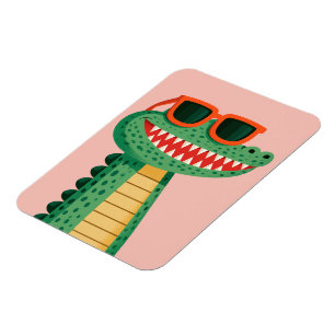 Magnet Flexible Lunettes de soleil de crocodile drôle Mignon anima