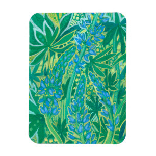Magnet Flexible Lupine Flowers, Fleur sauvage d'été peinture flora