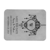 Magnet Flexible Lustre Vintage gris Enregistrer l'aimant Date (Horizontal)