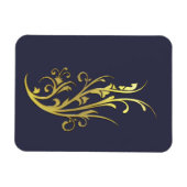 Magnet Flexible Luxe Abstrait Fleur en Or Faux (Horizontal)