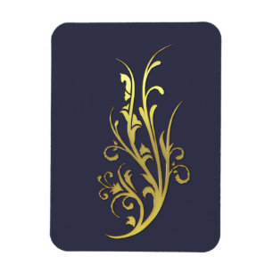 Magnet Flexible Luxe Abstrait Fleur en Or Faux