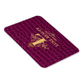 Magnet Flexible Luxury Crocodile Leather Monogram Gold Initial (Côté Droit)