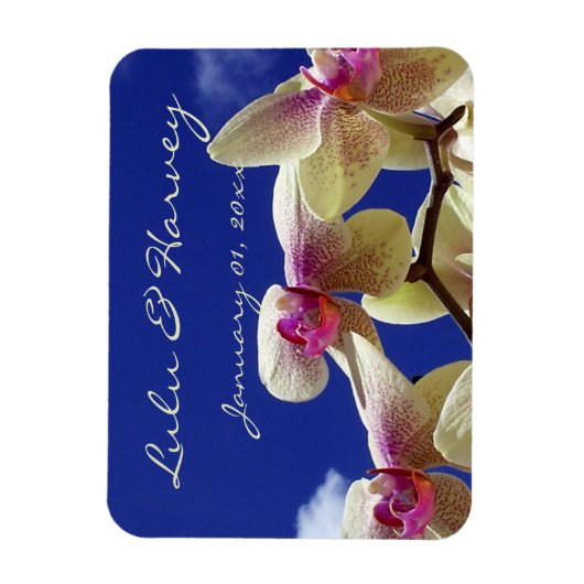 Magnet Flexible Lys blancs et Mariage personnel Sky (Vertical)