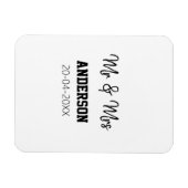 Magnet Flexible M. & Mme ajouter nom de famille date année mariage (Horizontal)
