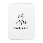 Magnet Flexible M. & Mme ajouter nom de famille date année mariage (Vertical)