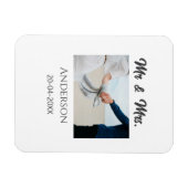 Magnet Flexible M. & Mme ajouter nom de famille date année mariage (Horizontal)