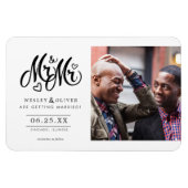 Magnet Flexible M. & Mr Script - Enregistrer la date avec la photo (Horizontal)