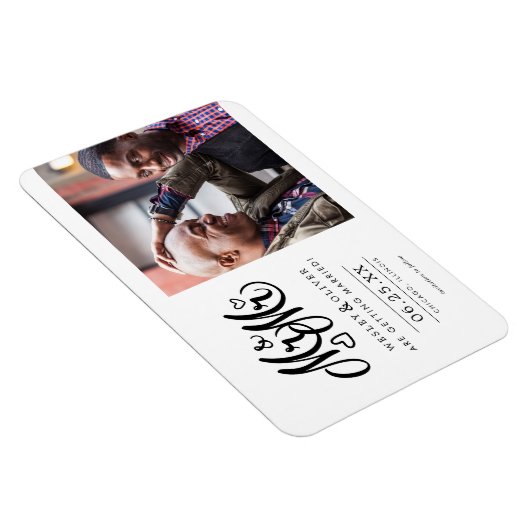Magnet Flexible M. & Mr Script - Enregistrer la date avec la photo (Côté Droit)