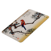 Magnet Flexible Macaw sur une branche de pin, Hiroshige (Côté Gauche)