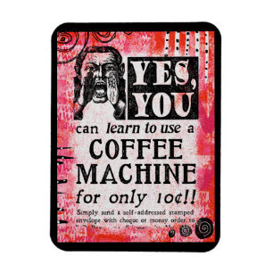 Magnet Flexible Machine à café - Funny Vintage Ad