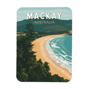 Magnet Flexible Mackay Australia Travel Art Vintage