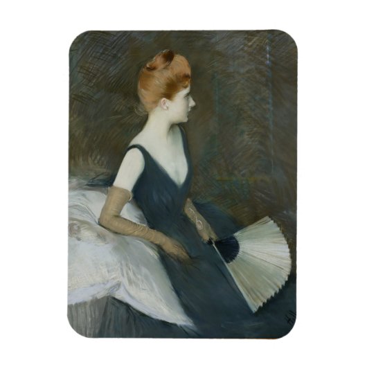 Magnet Flexible Madame Marthe Letellier assise sur un canapé (Vertical)