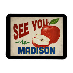 Magnet Flexible Madison Wisconsin Apple - Vintage voyage