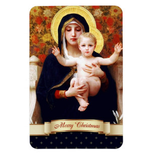Magnet Flexible Madonna de W.Bouguereau. Cadeau de Noël en beaux-a
