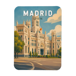 Magnet Flexible Madrid Espagne Illustration Voyage Art Vintage