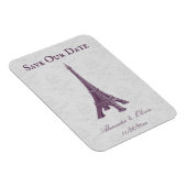 Magnet Flexible Magenta Eiffel Tower Damask Enregistrer La Date Ma (Côté Droit)