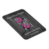 Magnet Flexible Magenta Rustic Butterfly Enregistrer L'Aimant Date (Côté Droit)
