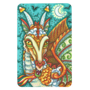 MAGNET FLEXIBLE MAGIC CANDY CORN DRAGON, HALLOWEEN IMAGINAIRE BEAS