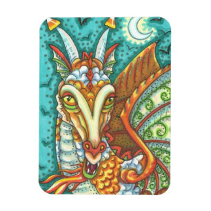 MAGNET FLEXIBLE MAGIC CANDY CORN DRAGON, HALLOWEEN IMAGINAIRE BEAS