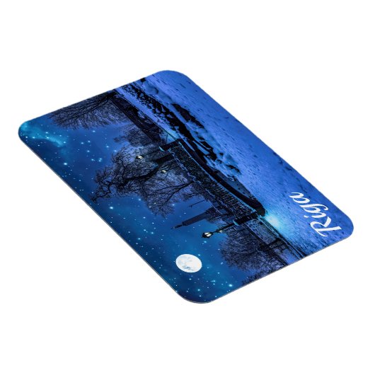 Magnet Flexible Magique nuit d'hiver avec ciel étoilé à Riga (Côté Droit)
