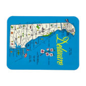 Magnet Flexible Magnat Carte Très Bleu Delaware (Horizontal)