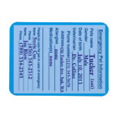 Magnet Flexible Magnat d'information d'urgence pour animaux (Horizontal)